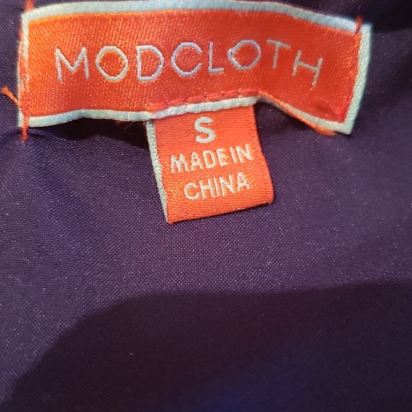 Modcloth Navy Blue and Flowers Dress, Sz S - Picture 5 of 16